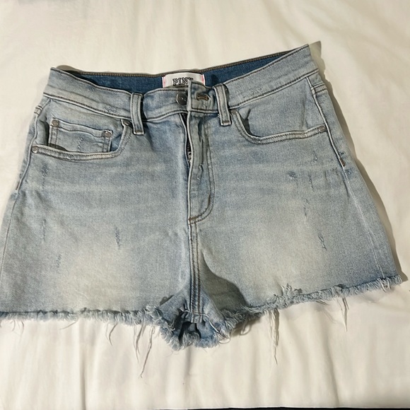 PINK Victoria’s Secret cut off light wash denim shorts - Picture 3 of 5